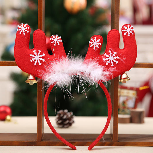 Christmas feather big antler headband, Christmas decoration headband, Christmas gift, Christmas photo headband, cross-border source