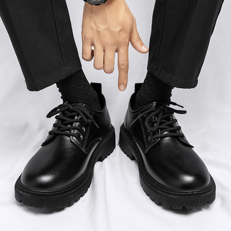 Business Leather Shoes Men's Summer 2025 New Teen British Style Student Platform Suit Men's Casual Trendy Shoes