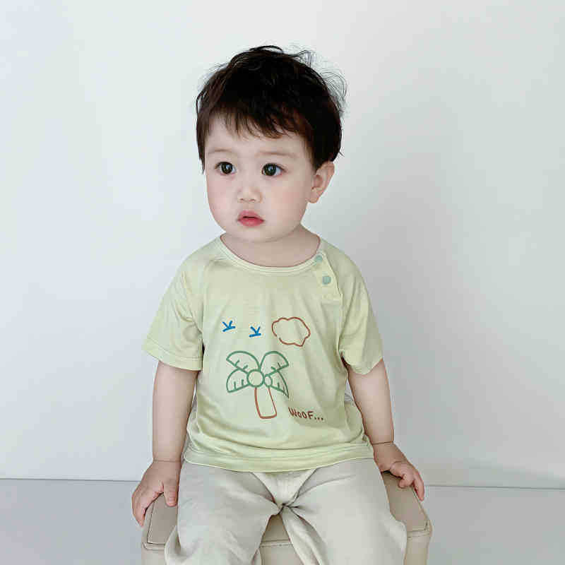 Baby short sleeve modal half sleeve top baby boy summer thin toddler clothes kids boy t-shirt summer dress