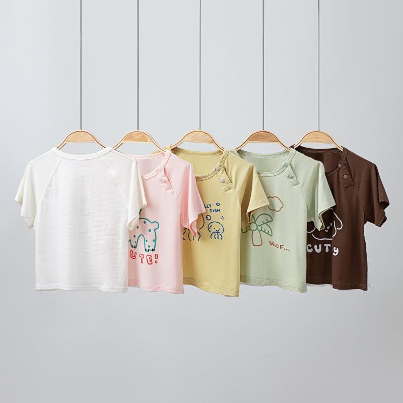 Baby short sleeve modal half sleeve top baby boy summer thin toddler clothes kids boy t-shirt summer dress