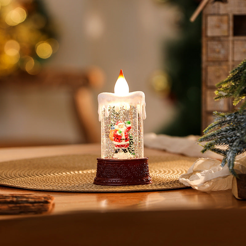 Christmas decoration wind lantern crystal light Santa Claus Christmas party decoration Christmas ornament Christmas gift
