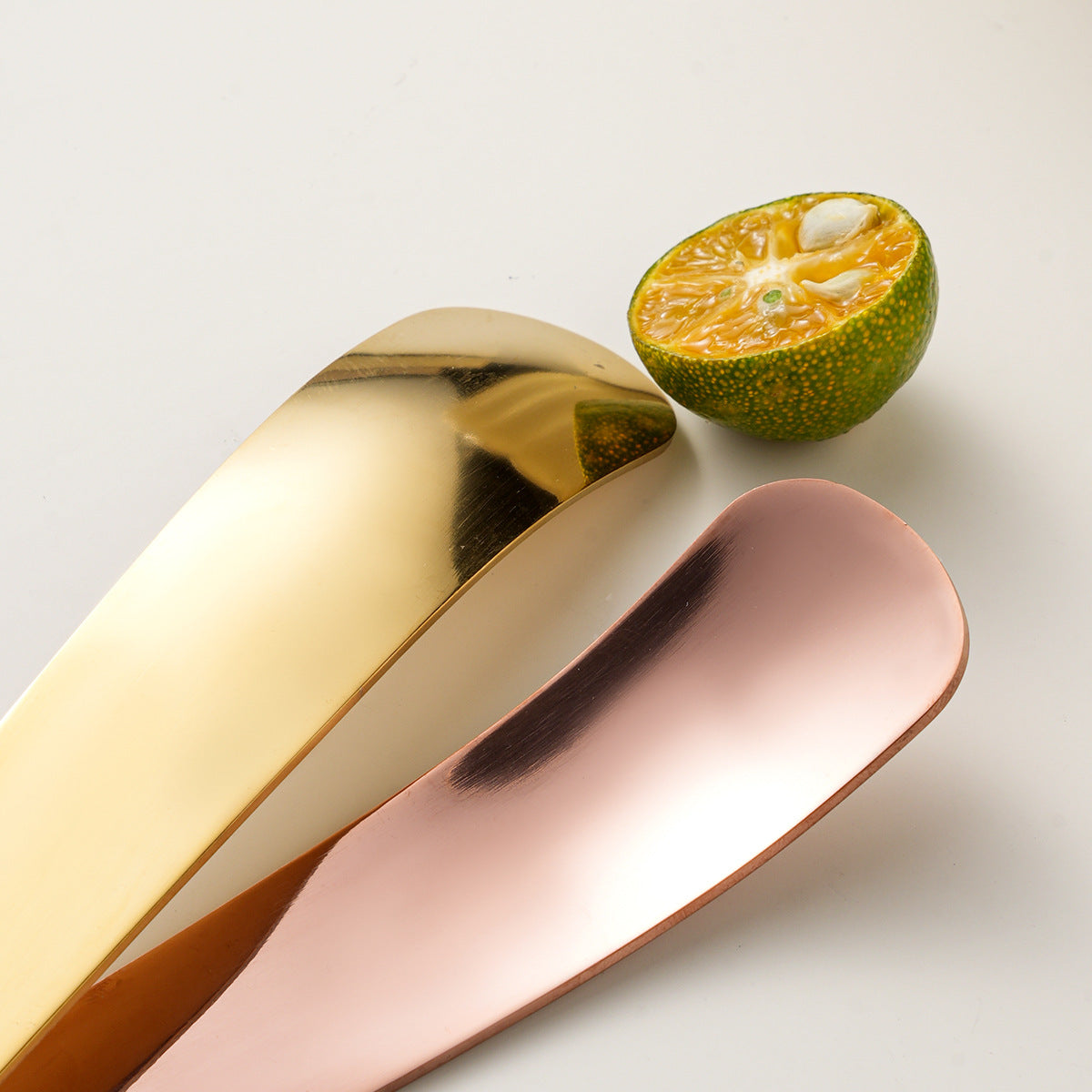 Stainless steel spoon 304 ice cream spoon long handle mixing spoon Japanese flat head eating dessert yogurt scoop ice cream scoop
