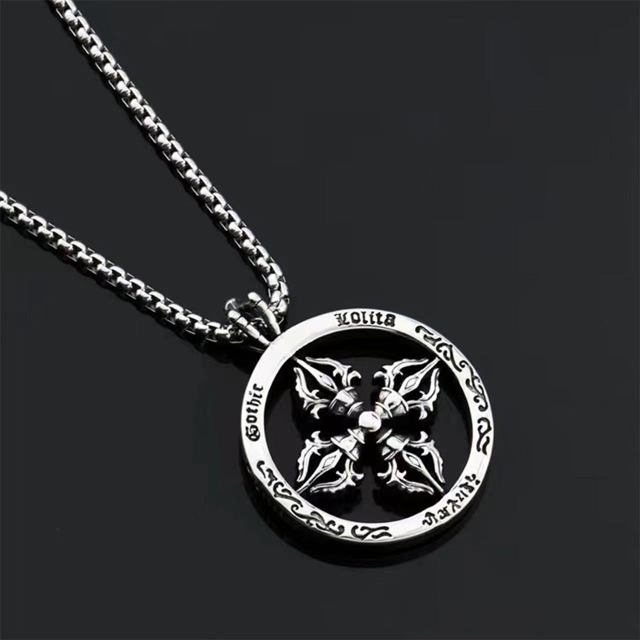 Dark punk style hip hop necklace men's tide Cuban chain personality simple and versatile trendy men's stainless steel chain
