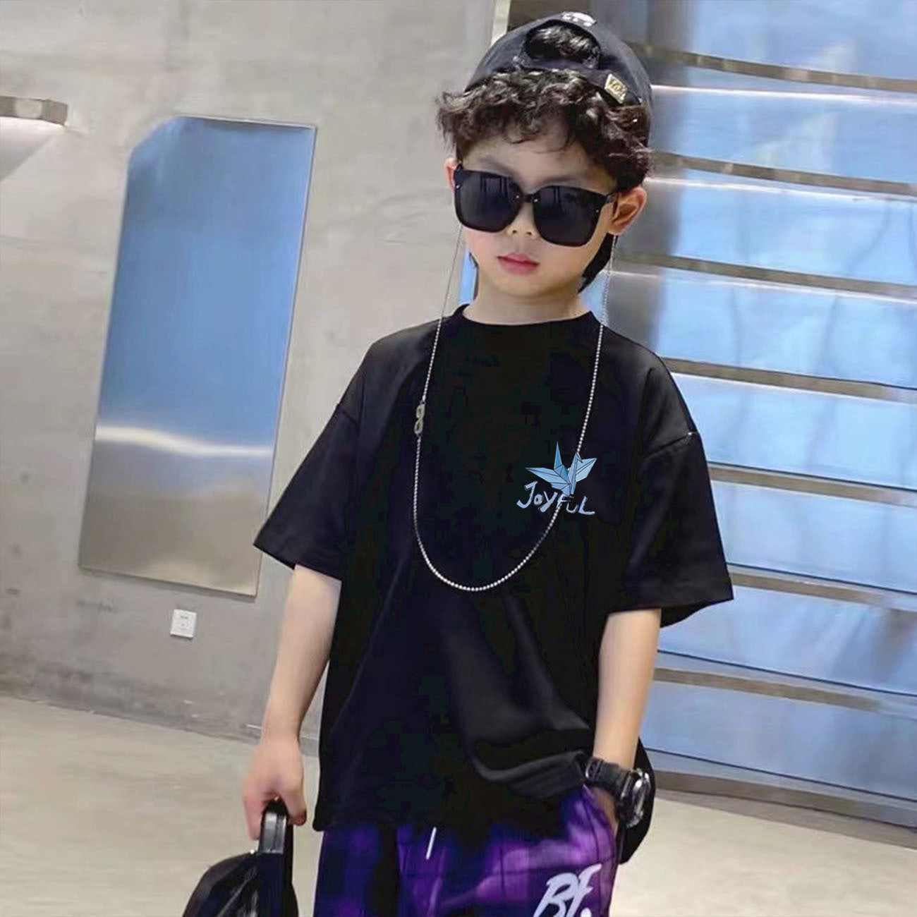 Cotton boy short sleeve children's summer white t-shirt 2023 new middle and big children's summer boys fashion top trend