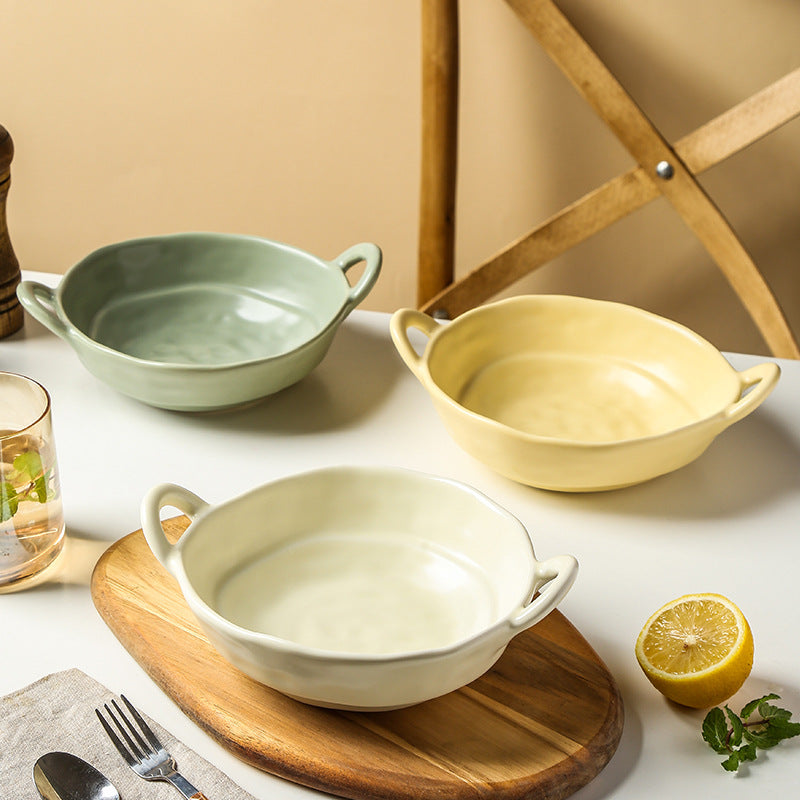 Irregular amphora bowl matte ins ceramic cutlery deep plate high value bibimbap bowl salad fruit bowl