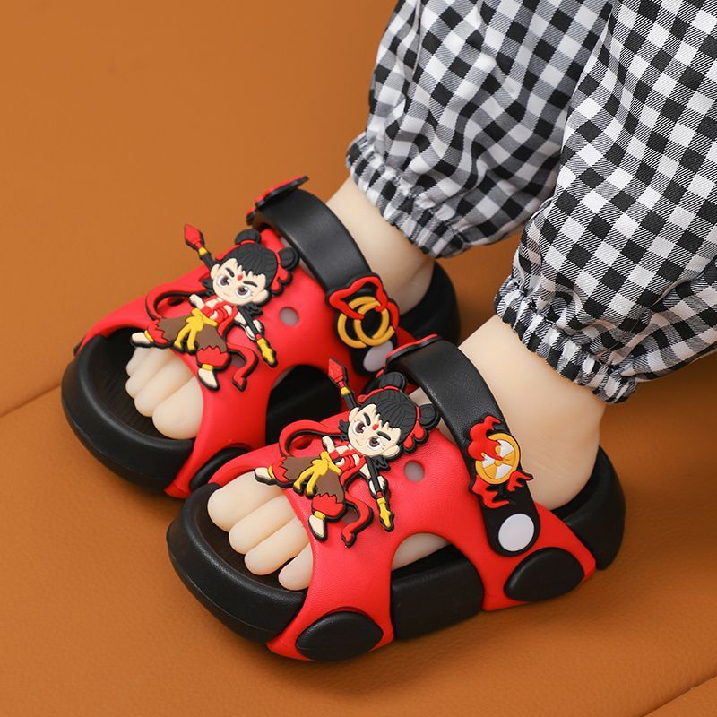 Nezha Ao Bing slippers children's summer cartoon home indoor anti-slip middle children, baby children, boys and girls wholesale