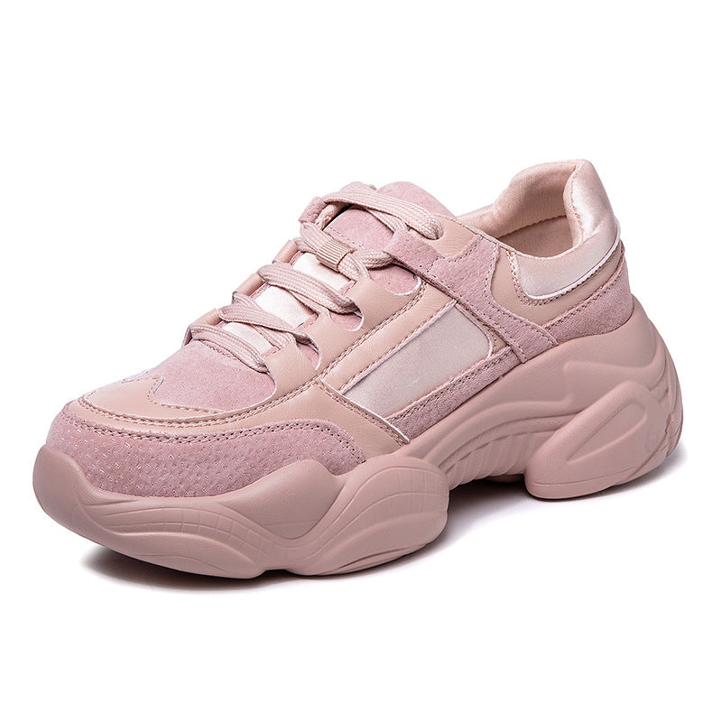 Lightweight leather daddy shoes women's summer 2025 new Korean version of versatile ins trendy shoes casual platform sneakers