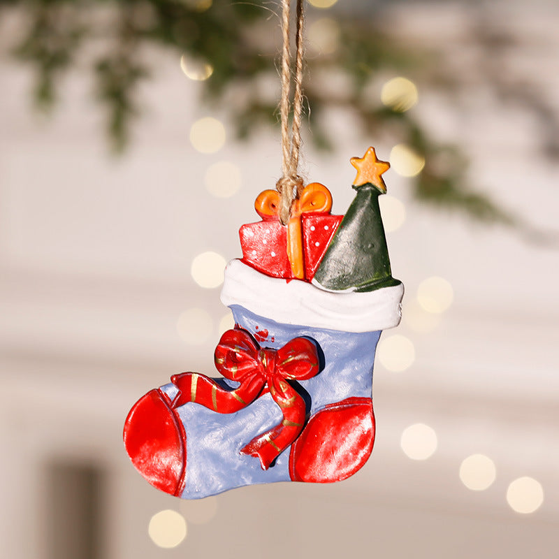 Cross-border Christmas ornaments, small pendants, Santa Claus, Christmas tree decoration pendants, small pendants, resin ornaments, gifts