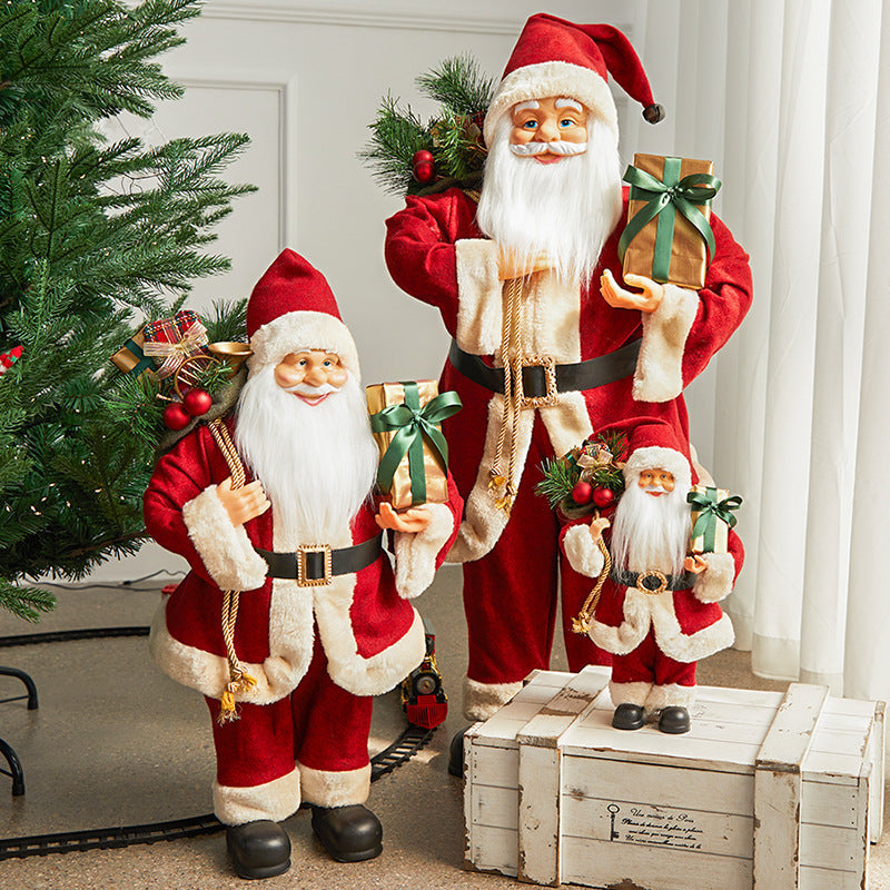 Cross-border hot sale Santa Claus doll ornaments Christmas scene decoration welcome hotel window table decoration
