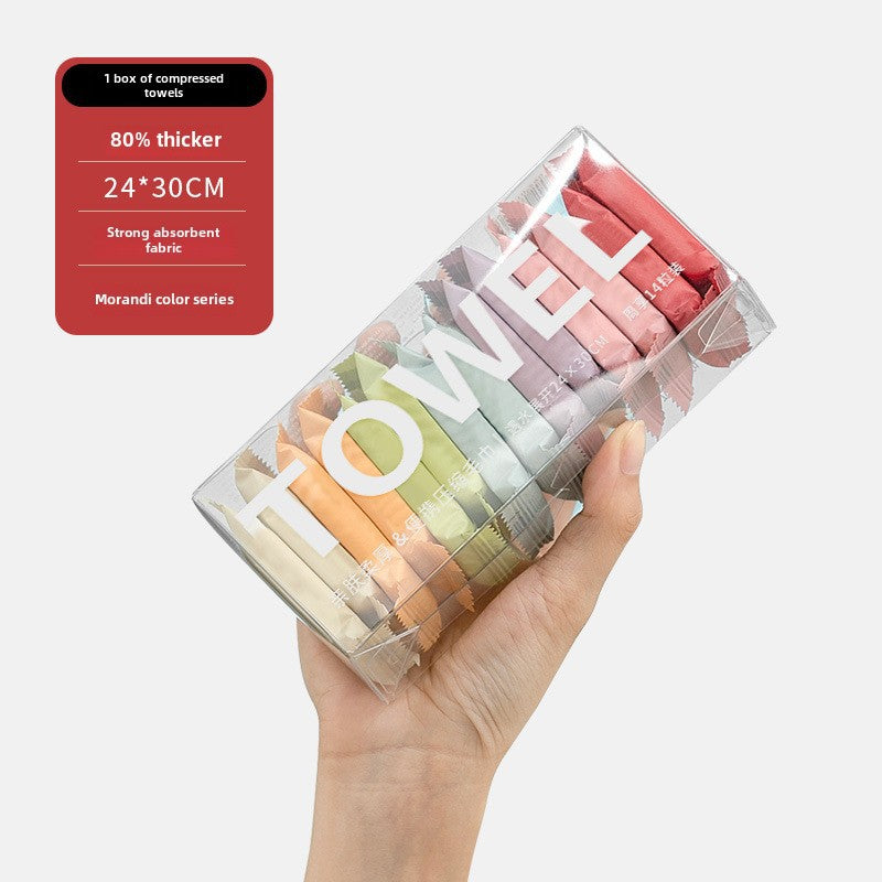 New Compressed Towel Portable Cotton Disposable Face Towel Thickened Travel Independent Box Cleansing Towel Manufacturers