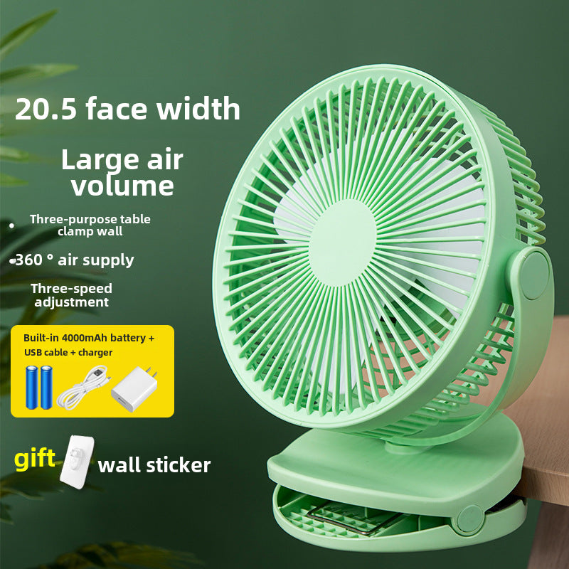 8 inch rechargeable fan, portable desktop, USB fan, kitchen, toilet, wall-mounted fan, counter, clip-on student dormitory