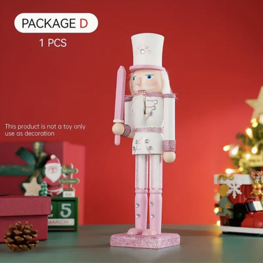 Cross-border spot new nutcracker wooden handicraft ornaments in different sizes Creative home Christmas ornaments