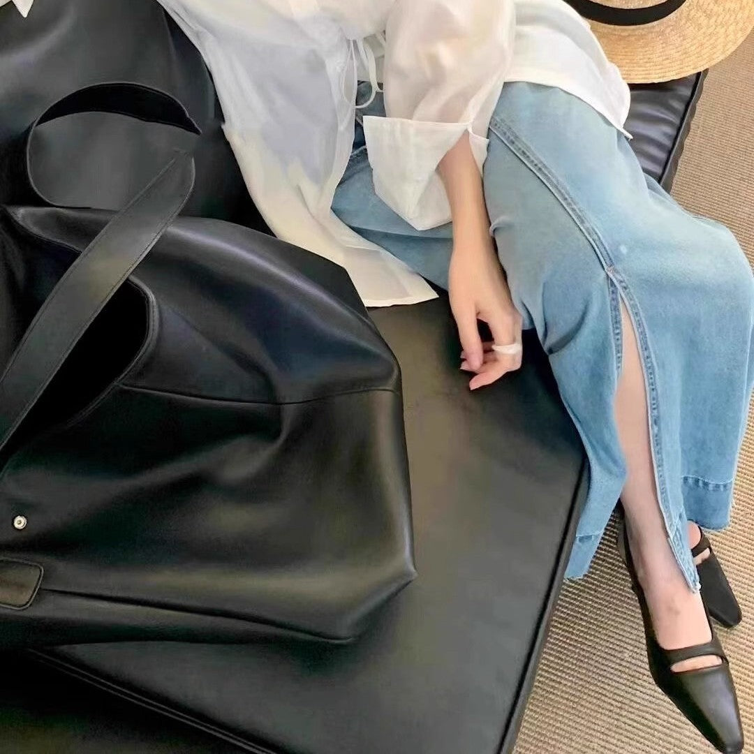 French small square toe shallow front bag slip back elastic band comfortable and wear-resistant niche commuter stiletto sandals