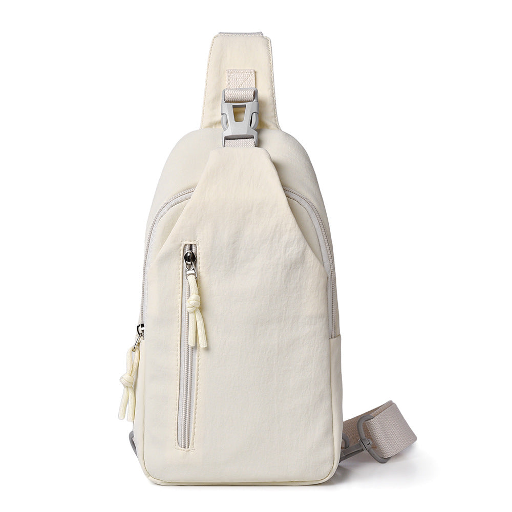 Cross-border new men's chest bag fashion trend solid color shoulder bag portable sports leisure crossbody bag can print logo
