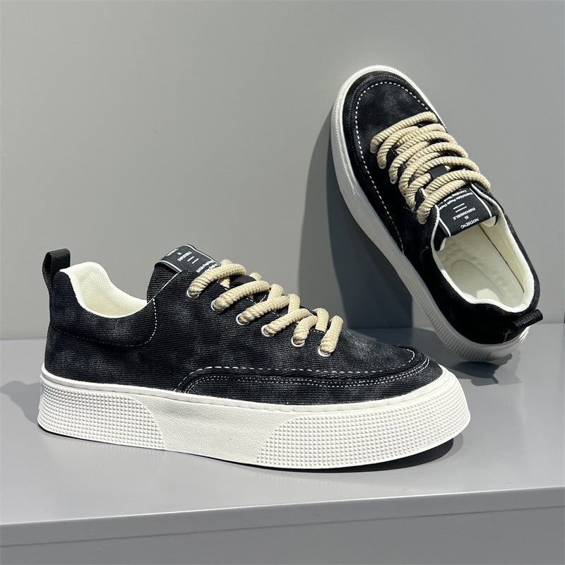 Men's shoes spring 2025 new casual breathable soft-soled canvas shoes men's trend comfortable fashion lightweight shoes wholesale