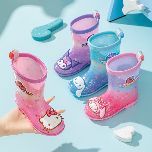 Sanrio Four Seasons Children's Rain Boots Culomie Hello Kitty Rain Boots Men's and Women's Non-slip Kindergarten Elementary School Student Tide Wholesale