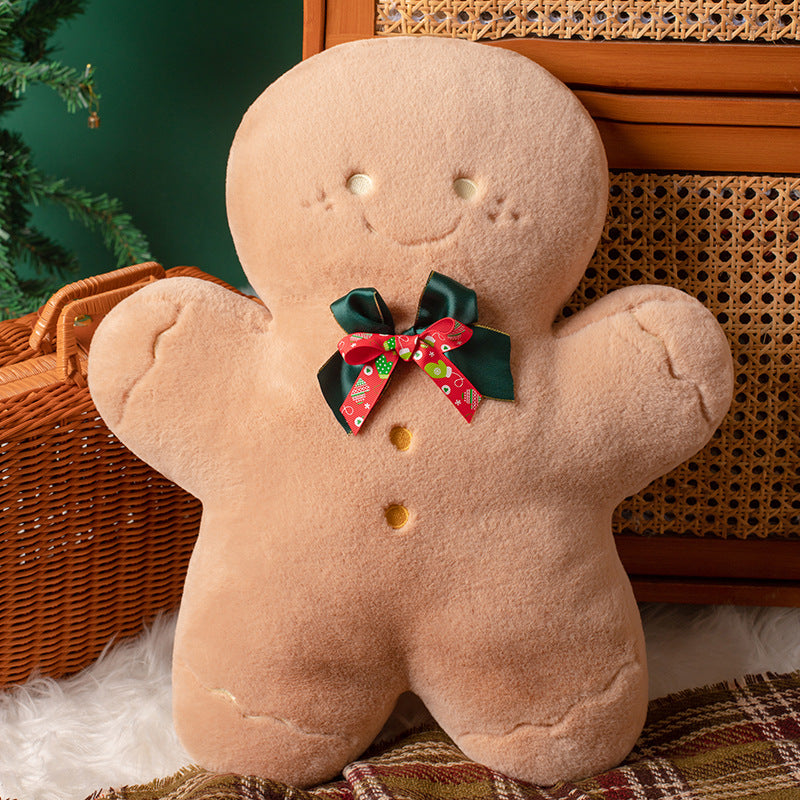 Colorful christmas day decoration pillow plush toy doll gingerbread man christmas doll gifts wholesale