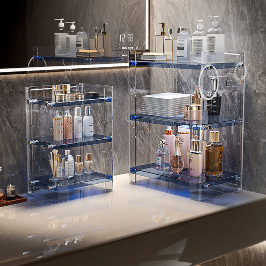 Non-perforated bathroom shelves, wall-mounted multi-layer vanities, toilets, cosmetics, toilet storage artifacts