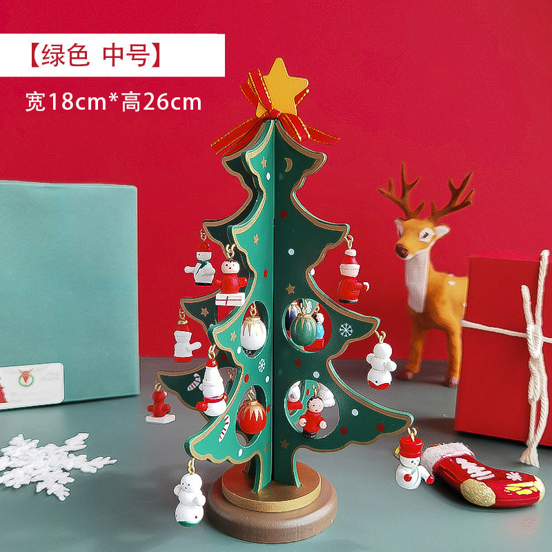 2025 Christmas Ornaments Small Mini Tree DIY Three-dimensional ins Scene Arrangement Tabletop Ornaments for Children Home