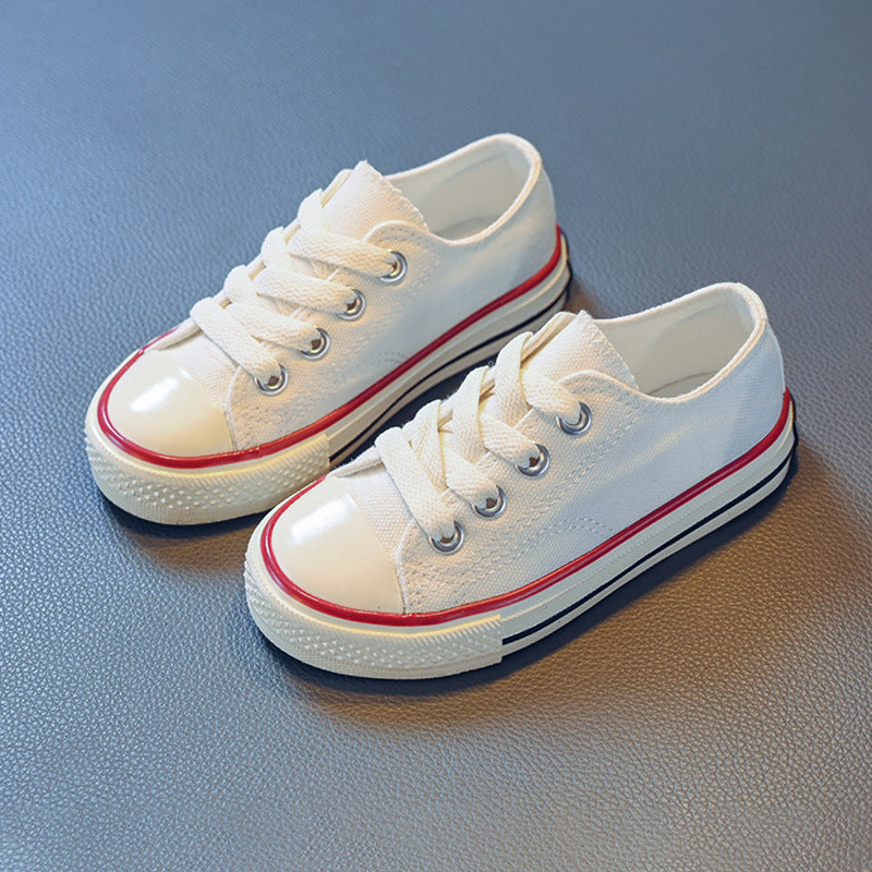 Children's canvas shoes, girls' shoes, spring and autumn, new white shoes, autumn girls' board shoes, baby cloth shoes, boys' shoes