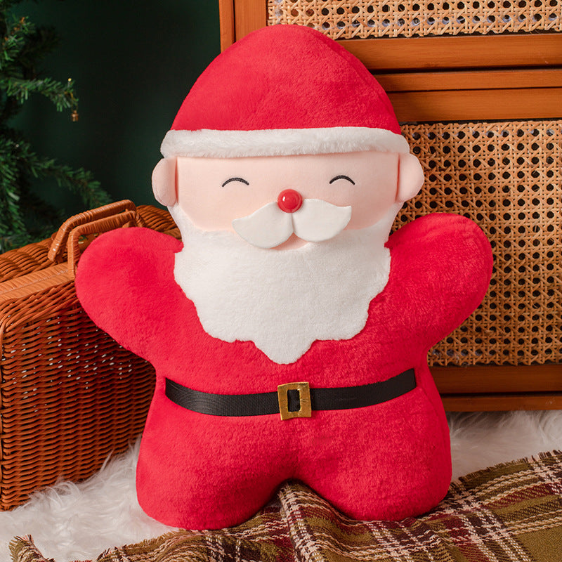 Colorful christmas day decoration pillow plush toy doll gingerbread man christmas doll gifts wholesale