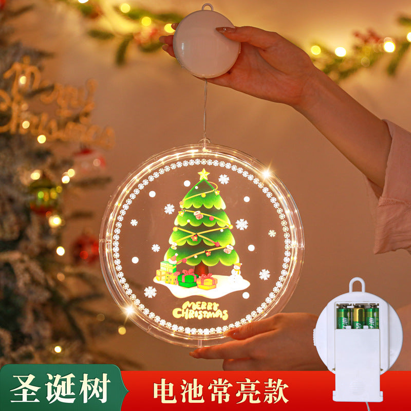 Cross-border Christmas LED Luminous Decoration Gift Window Creative Safety Knot Window Sticker Toy Gift Hanging Ornament