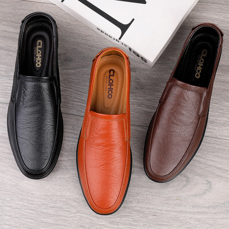 Popular cowhide men's business casual leather shoes classic trend office work shoes men