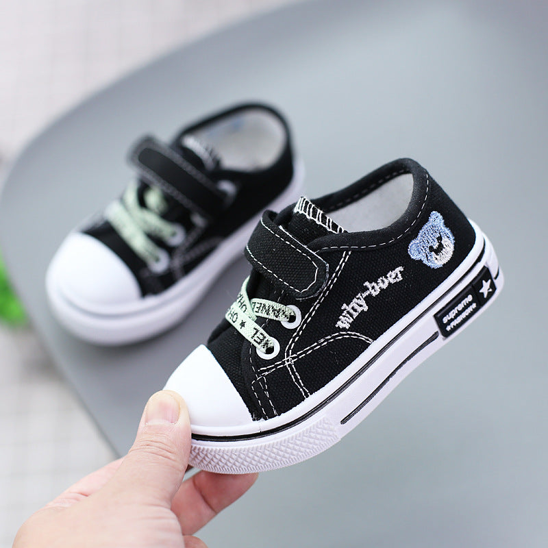 Children's canvas shoes, baby toddler shoes, sneakers, boys' board shoes, soft-soled girls' cloth shoes, 1-3 years old, 2 spring and autumn children