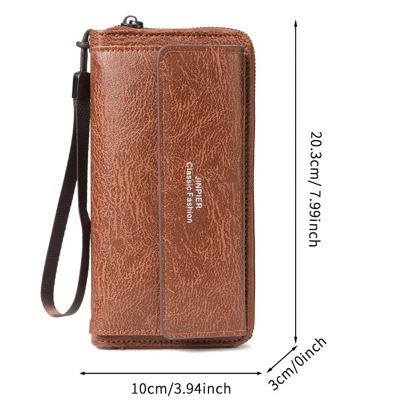 Cross-border men's wallet PU multi-card slot casual long wallet new large capacity clutch bag mobile phone coin purse for men