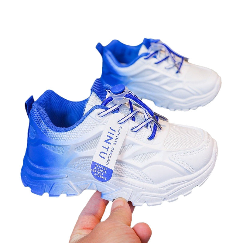 Girls sneakers breathable 2023 summer new Korean version kids net shoes small white shoes schoolgirl running shoes soft sole