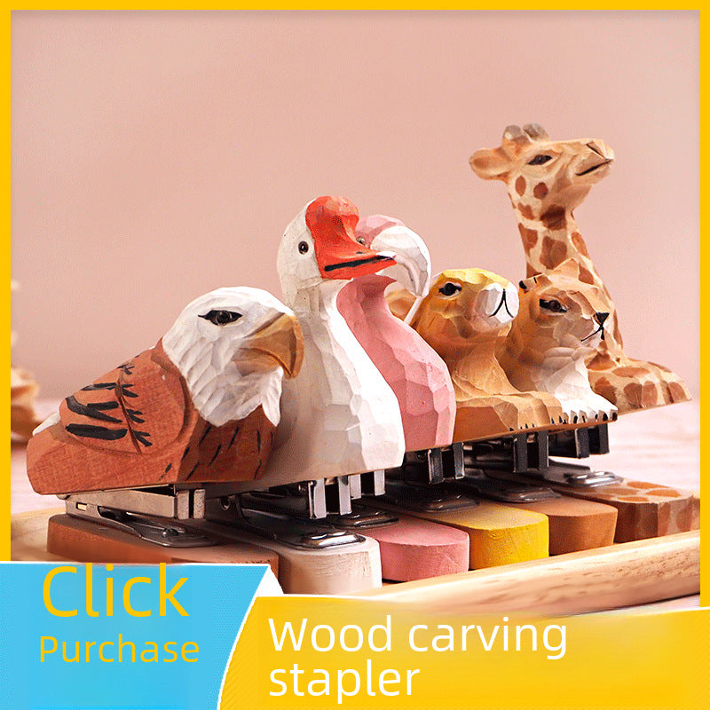 Wooden bookmaker, animal, mini stationery, creative stationery manufacturers, wholesale staplers, student staplers