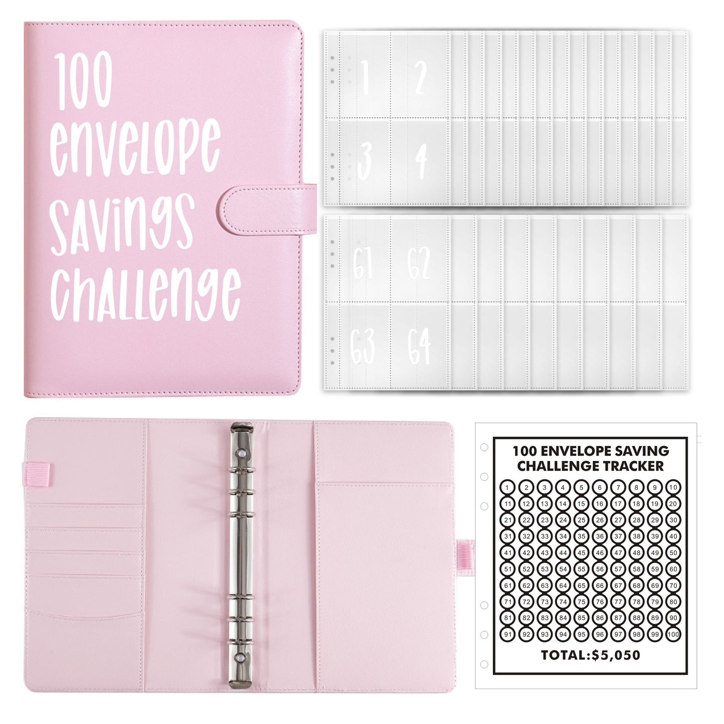 100EnvelopeChallenge Flipbook Couple Challenge Event Cash Envelope Budget Planning Notebook