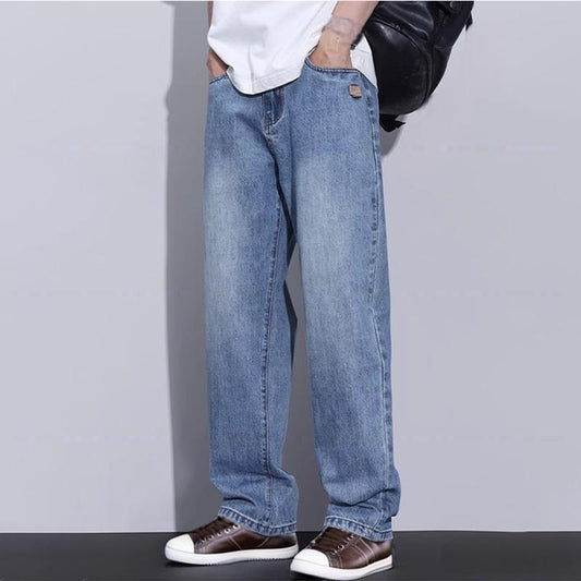 2025 summer new jeans men's loose straight fashion brand american retro thin casual long pants men's pants