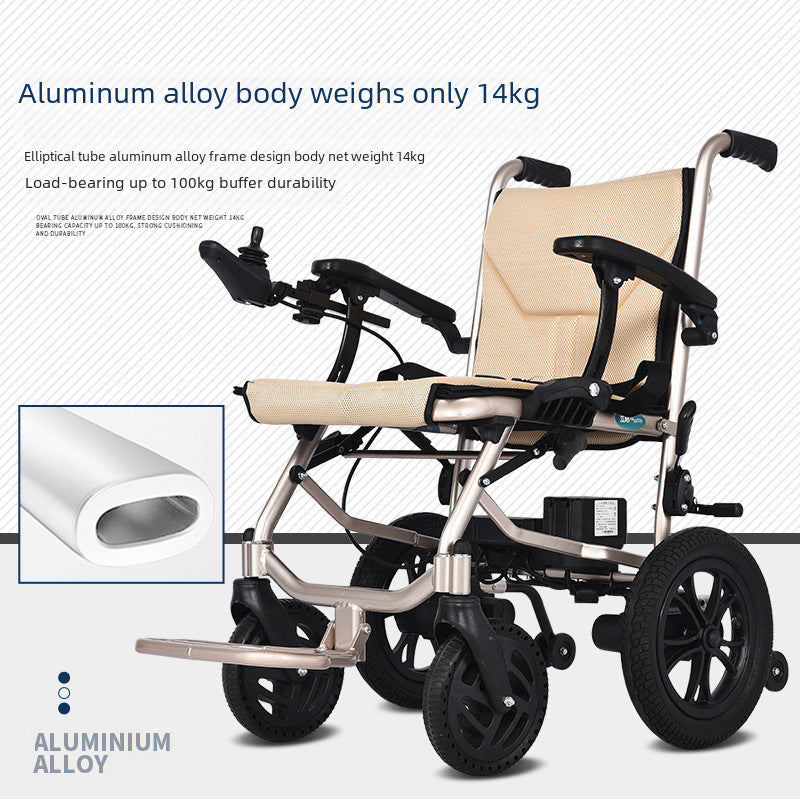 Foreign trade export: electric wheelchair for the elderly, aluminum alloy folding, lightweight, lightweight, disability scooter, can be on the plane lithium