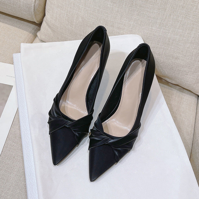 Design sense niche temperament high heel women's stiletto heel 2025 autumn new French elegant banquet pointed toe shoes