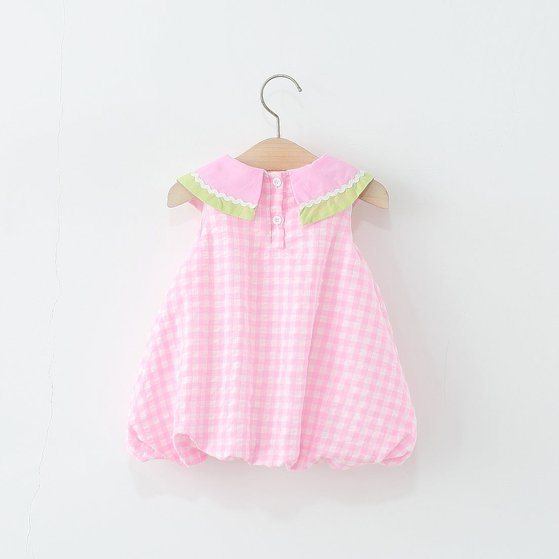 Children's Clothing 2025 New Styles Sleeveless Dress for Girls Summer Kids Baby Watermelon Collar Plaid Cotton Princess Skirt