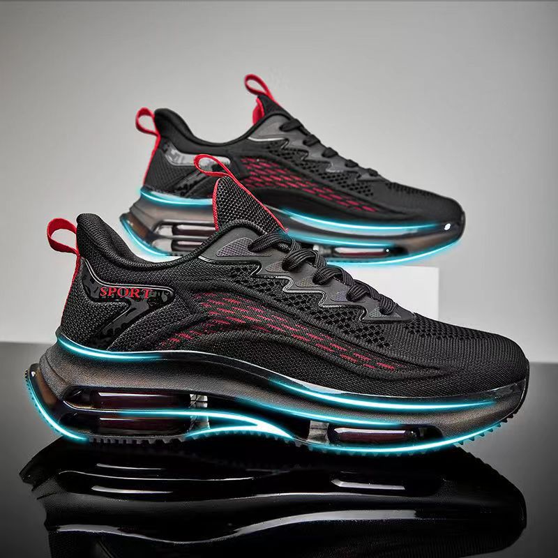 Men's Shoes 2024 New Full Palm Air Cushion Running Shoes Trend Anti-slip Shock Absorbing Casual Sneakers Summer Daddy Tide Shoes