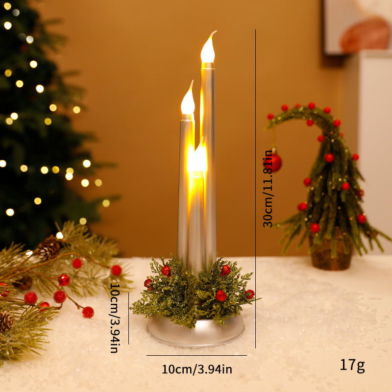 Amazon Hot Selling Christmas Candle Night Light Ornaments Creative Christmas Table Decoration Candle Holder Ornaments In Stock