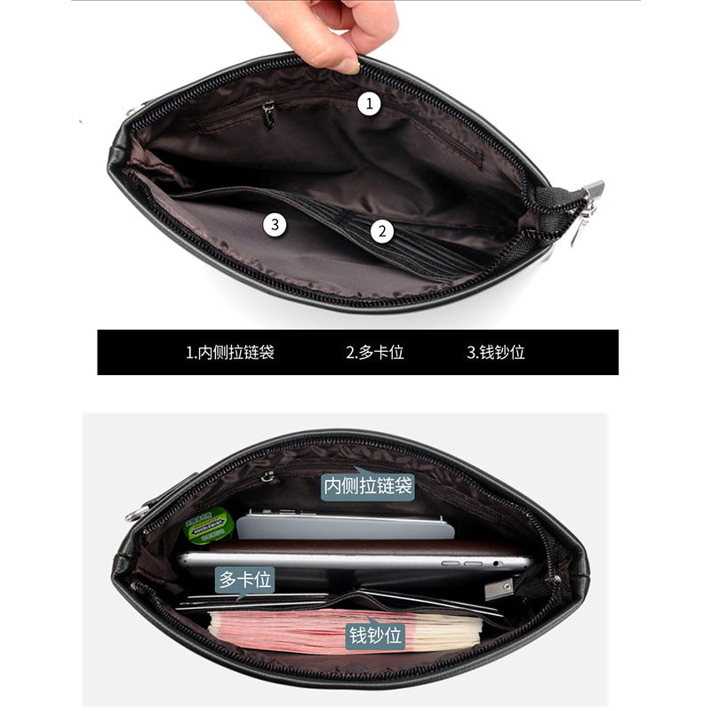 Envelope bag 2026 new men's clutch bag large capacity grab bag business armpit clip bag