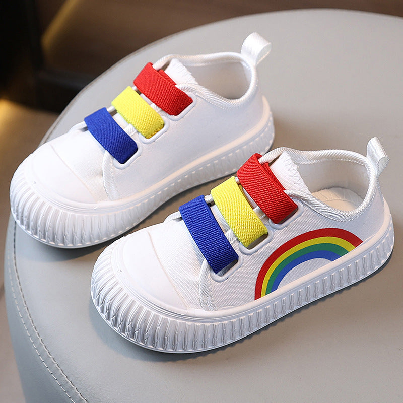 Spring and autumn children's canvas shoes, summer boys' board shoes, baby shoes, toddler sports shoes, girls' white shoes, indoor kindergarten shoes