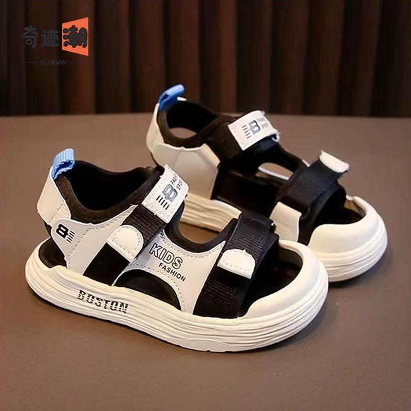 Boys sandals summer 2025 new children's shoes sports beach shoes middle and big boys handsome toe anti-slip