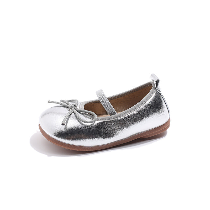 Children's small leather shoes 2026 spring and autumn new Korean version of girls' soft-soled shoes bow baby non-slip fashion shoes