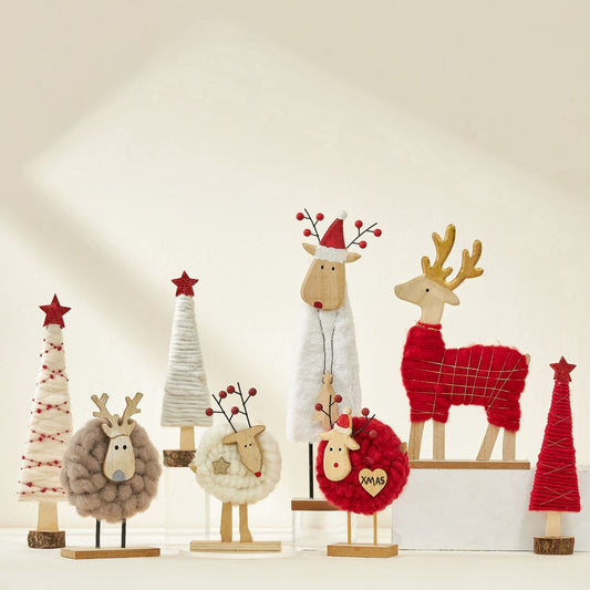 Christmas decoration creative shop elk old man Christmas tree desktop store layout wool felt ornaments mini
