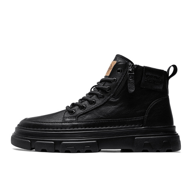 Men's shoes 2025 fall/winter new high-top retro cargo shoes men's outdoor platform casual Martin boots are trendy and universal