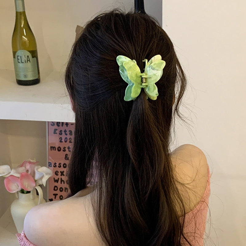 Super fairy three-dimensional butterfly grab clip female 2025 new high-end sense medium hairpin on the back of the head shark clip hair grab hair ornament