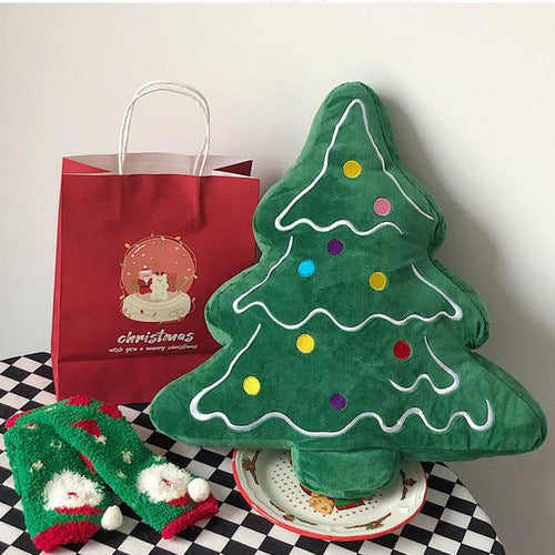 Festive Atmosphere Christmas Tree Throw Pillow Sofa Living Room Nap Cushions Decoration Plush Ornaments Doll Christmas Gifts