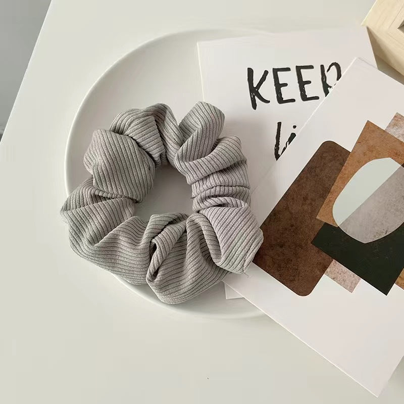 Morandi color temperament girl knitted color large intestine hair ring Korean version simple ins wind hair ring tie hair hair rope female