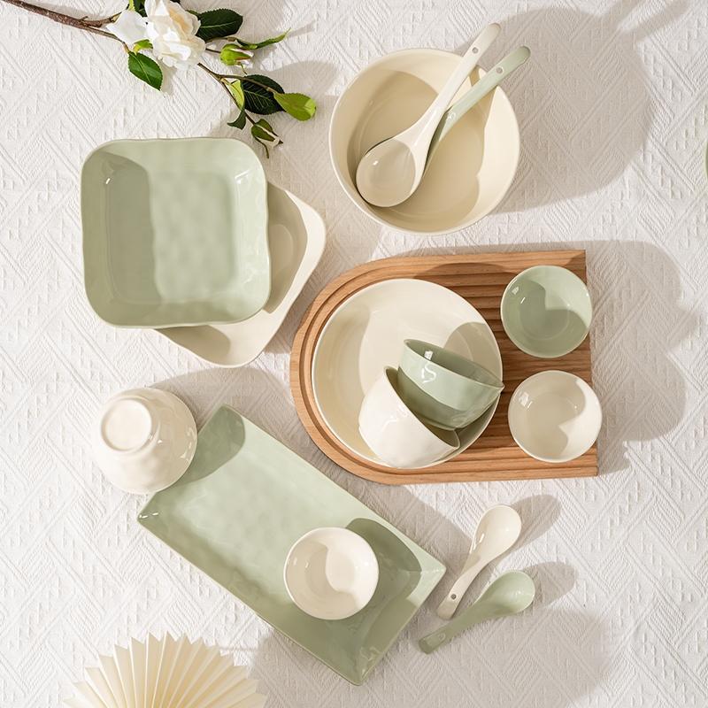 2023 new stone pattern tableware and dish set household high-value ins style high-end ceramic set combination