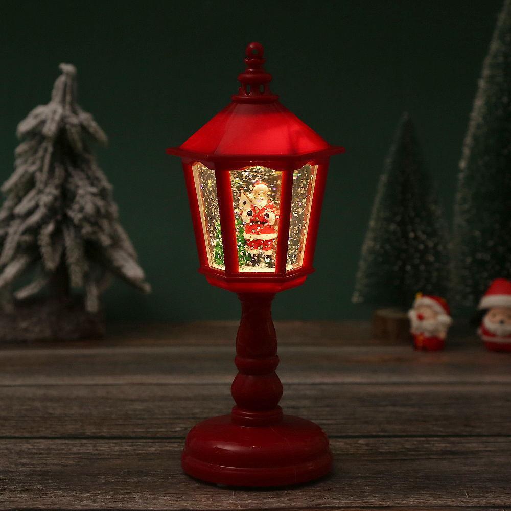 Christmas decorations glowing water filled hexagonal table lamp Christmas ornaments night light creative ornaments Christmas gifts