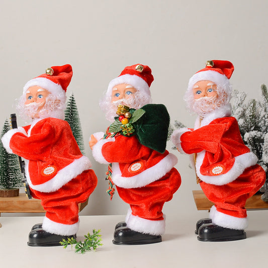 New cross-border electric twist hip Santa Claus with music Christmas children's gifts toys shopping mall window decoration